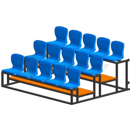 Купить Трибуна мобильная 3 ряда сиденья пластиковые на 15 мест в Мончегорске 